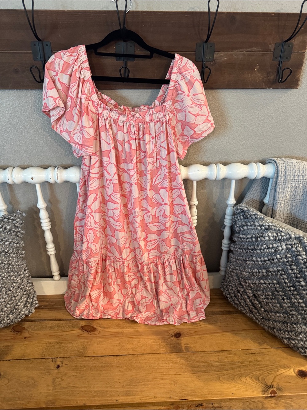 GAP Pink Floral Off-Shoulder Casual Dress